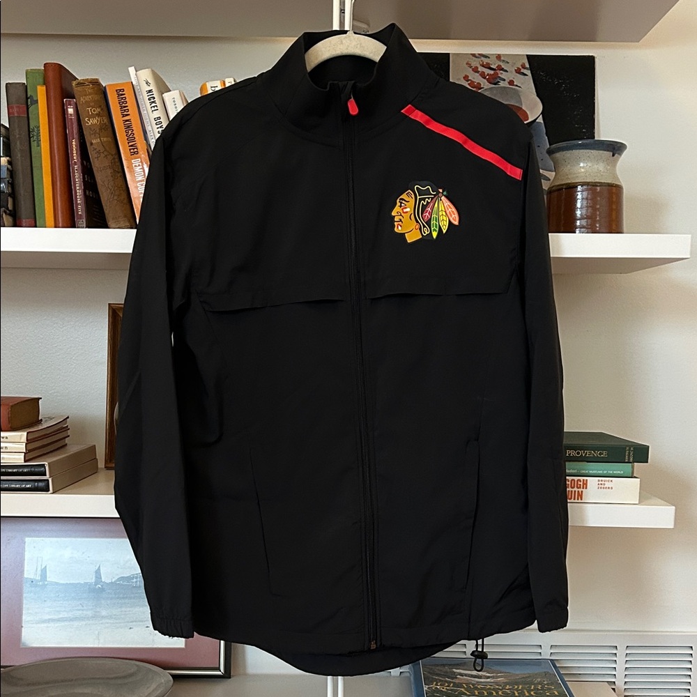 Chicago Blackhawks Fanatics Authentic Pro Full Zip Light Windbreaker Mens Small